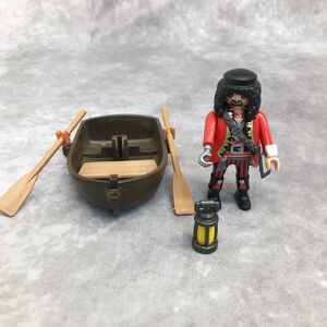 Playmobil Pirate w/Hook Hand Figure & Boat- Oar Hooks are different colors